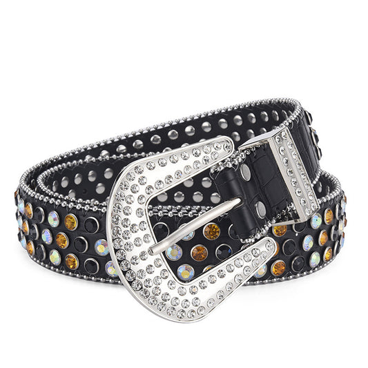 Rock Rivet Rhinestone Belt - Luxestreetwear™
