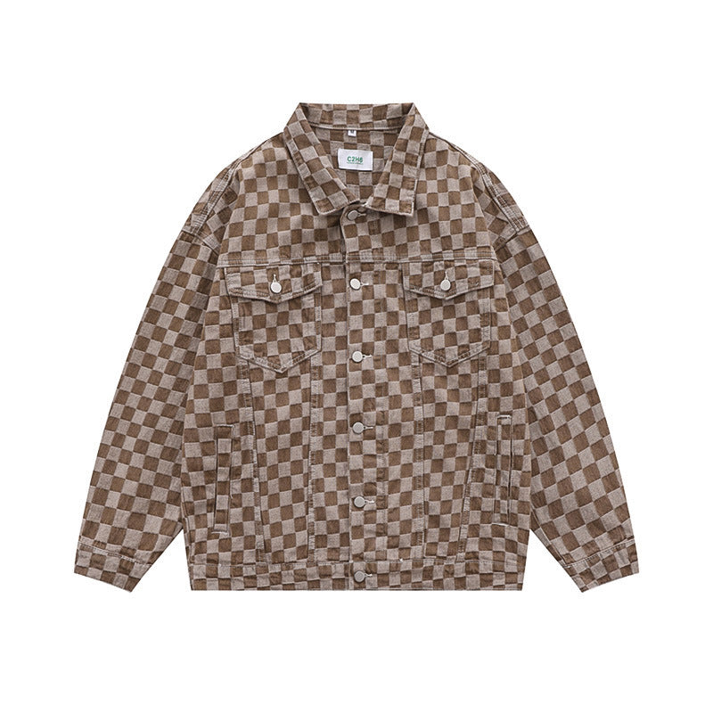 Checked Jean Jacket - Luxestreetwear™