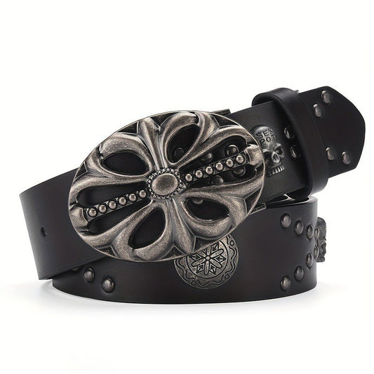 Skull Rivet Black Belt - Luxestreetwear™