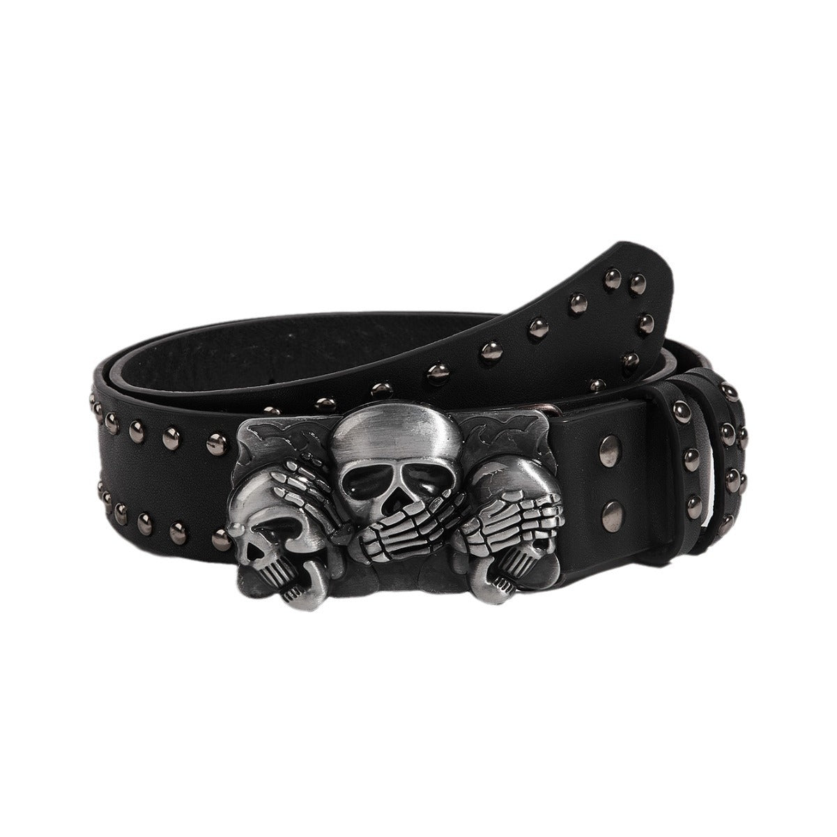 triple Skull Punk belt - Luxestreetwear™