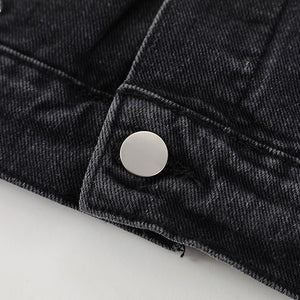 Beaded Black Denim Jean Jacket - Luxestreetwear™