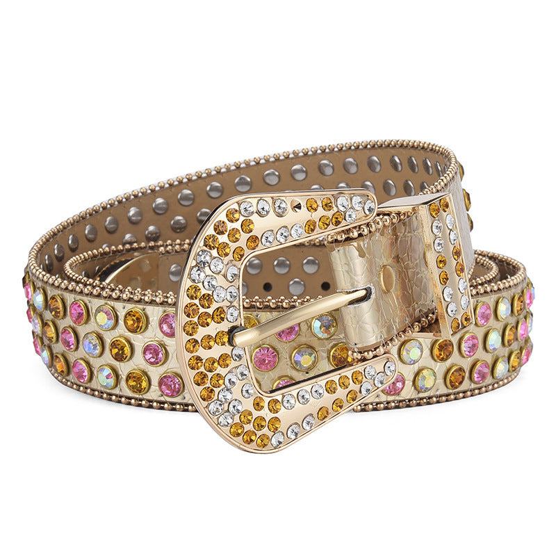 Rock Rivet Rhinestone Belt - Luxestreetwear™