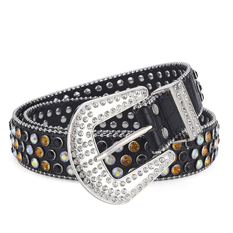 Rock Rivet Rhinestone Belt - Luxestreetwear™
