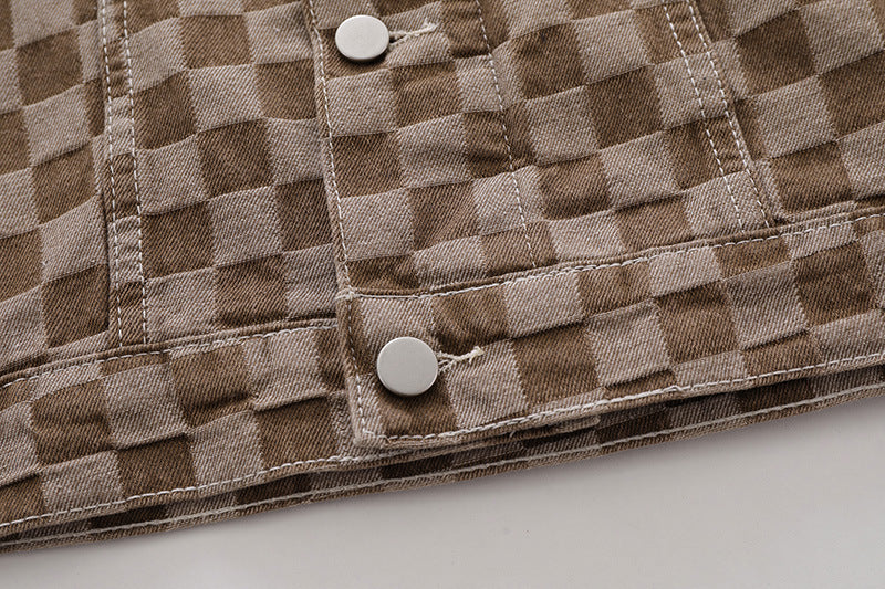 Checked Jean Jacket - Luxestreetwear™