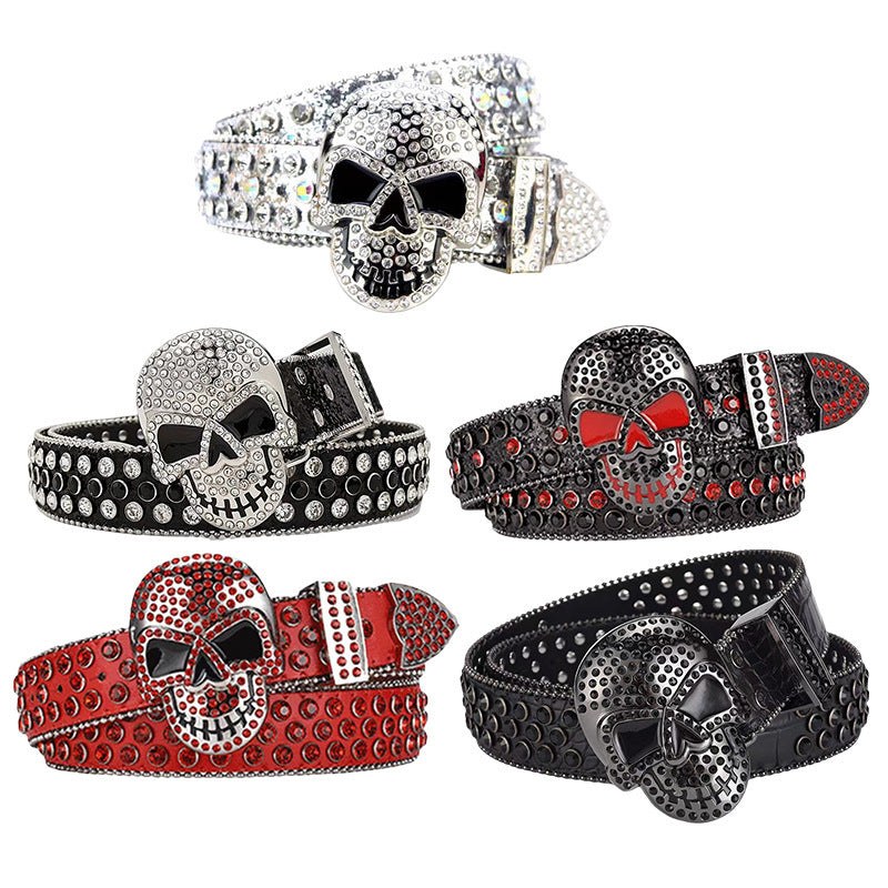Rhinestone Skull Belt - Luxestreetwear™