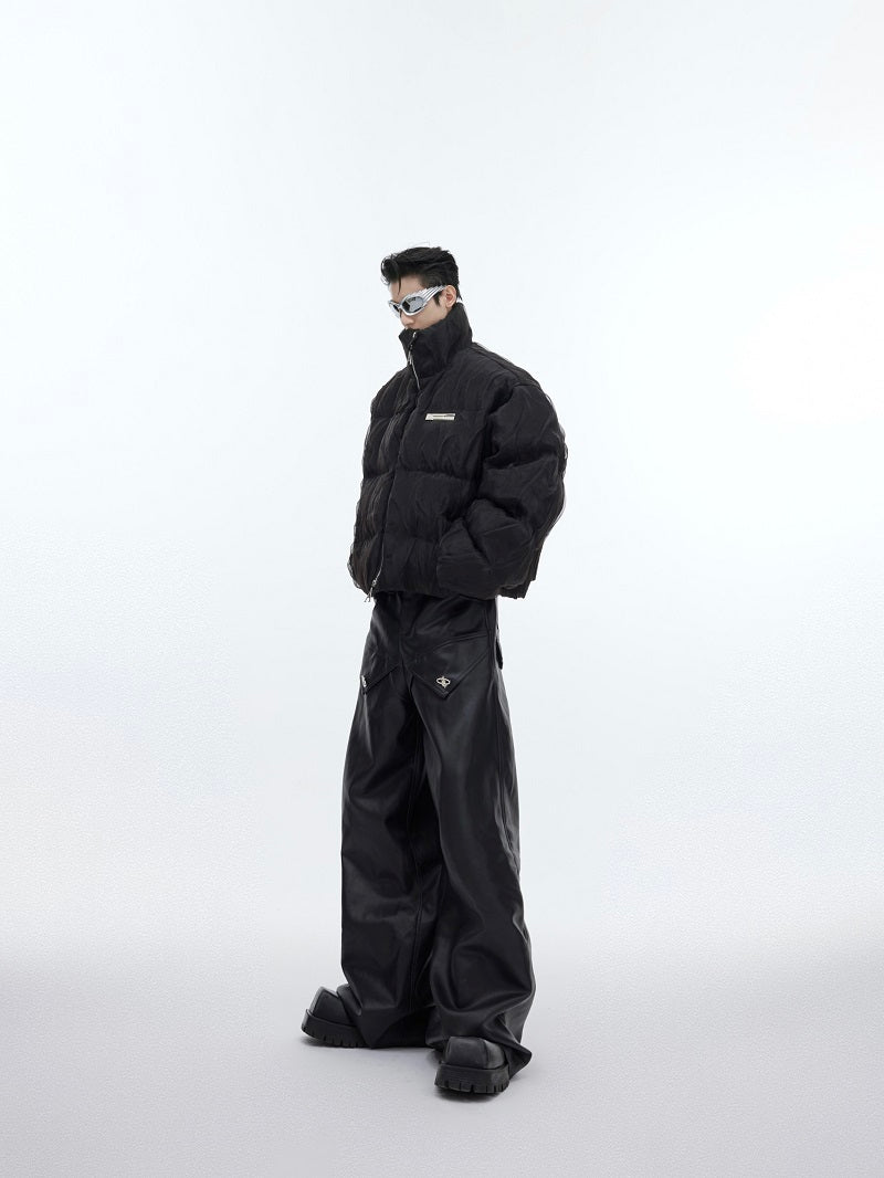 Niche Pleated Texture Thicken Cotton Clothes Coat Men - Luxestreetwear™