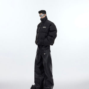 Niche Pleated Texture Thicken Cotton Clothes Coat Men - Luxestreetwear™