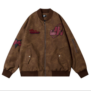 American Street Letters Embroidered PU Leather Jacket Men Fashion Brands Motorcycle Clothing - Luxestreetwear™