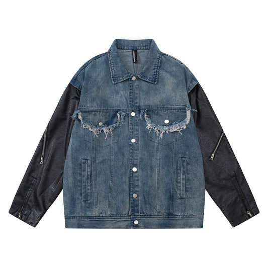 PU Denim Jean Jacket - Luxestreetwear™
