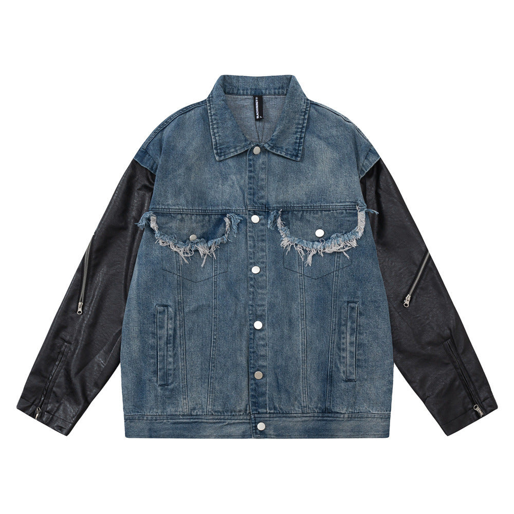 PU Denim Jean Jacket - Luxestreetwear™