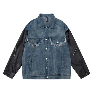 PU Denim Jean Jacket - Luxestreetwear™