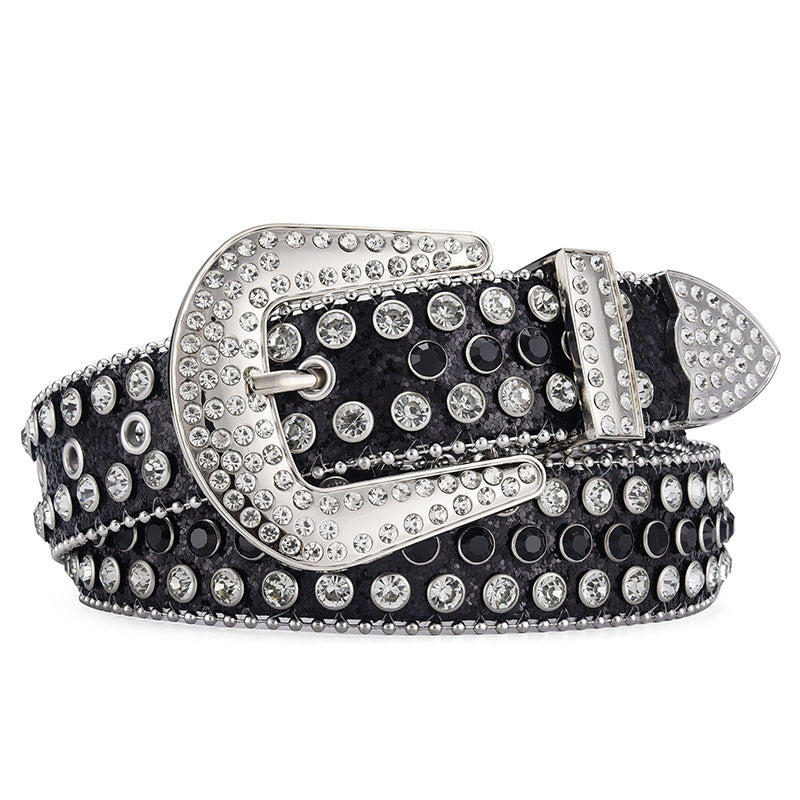 Black Silver Silver Buckle