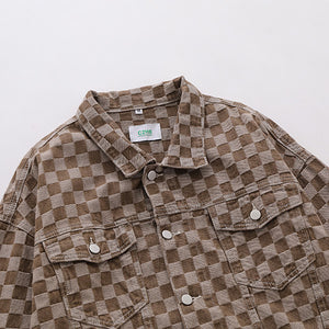 Checked Jean Jacket - Luxestreetwear™