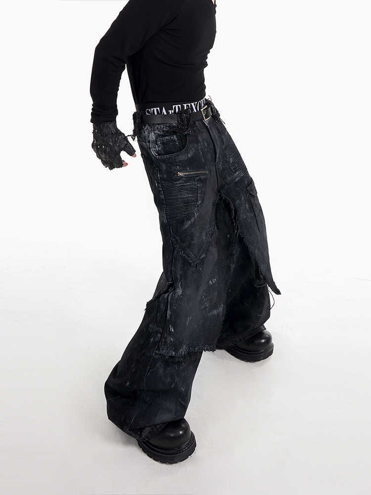 Black denim wide leg - Luxestreetwear™