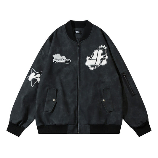 American Street Letters Embroidered PU Leather Jacket Men Fashion Brands Motorcycle Clothing - Luxestreetwear™