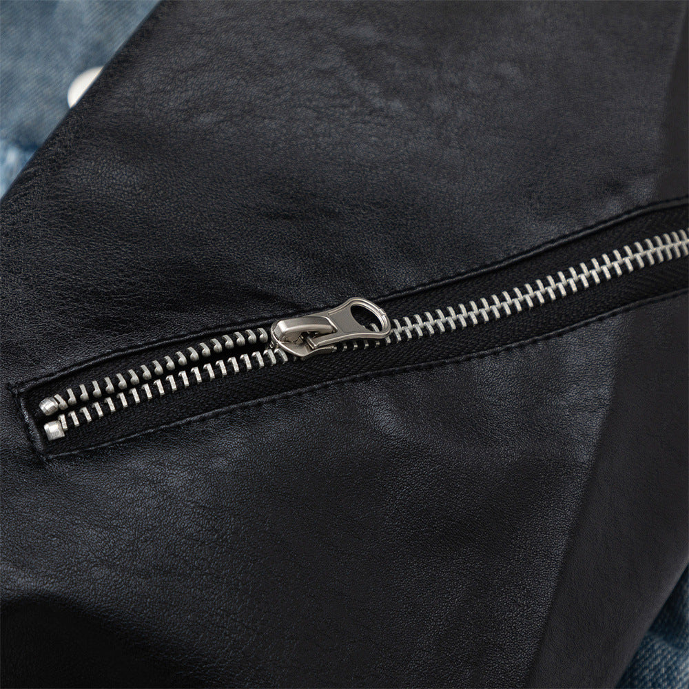 PU Denim Jean Jacket - Luxestreetwear™