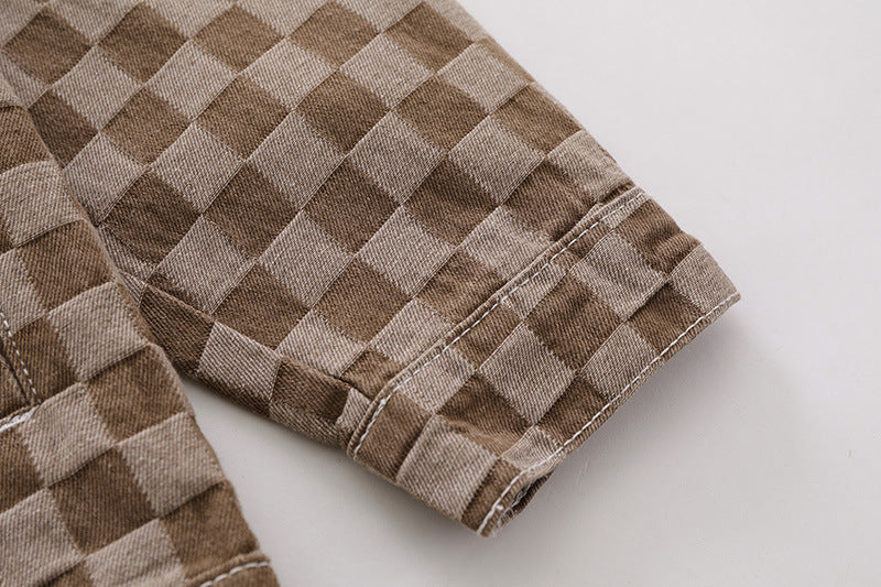 Checked Jean Jacket - Luxestreetwear™