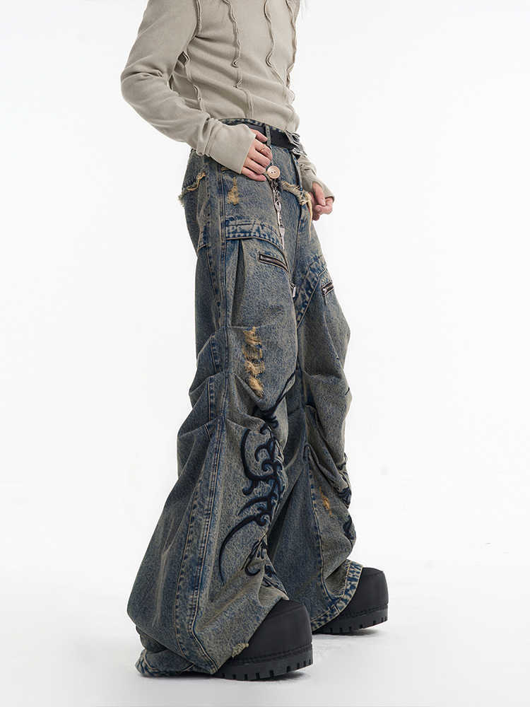 Retro Pleated wide leg - Luxestreetwear™