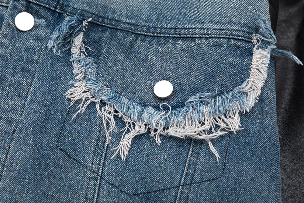 PU Denim Jean Jacket - Luxestreetwear™