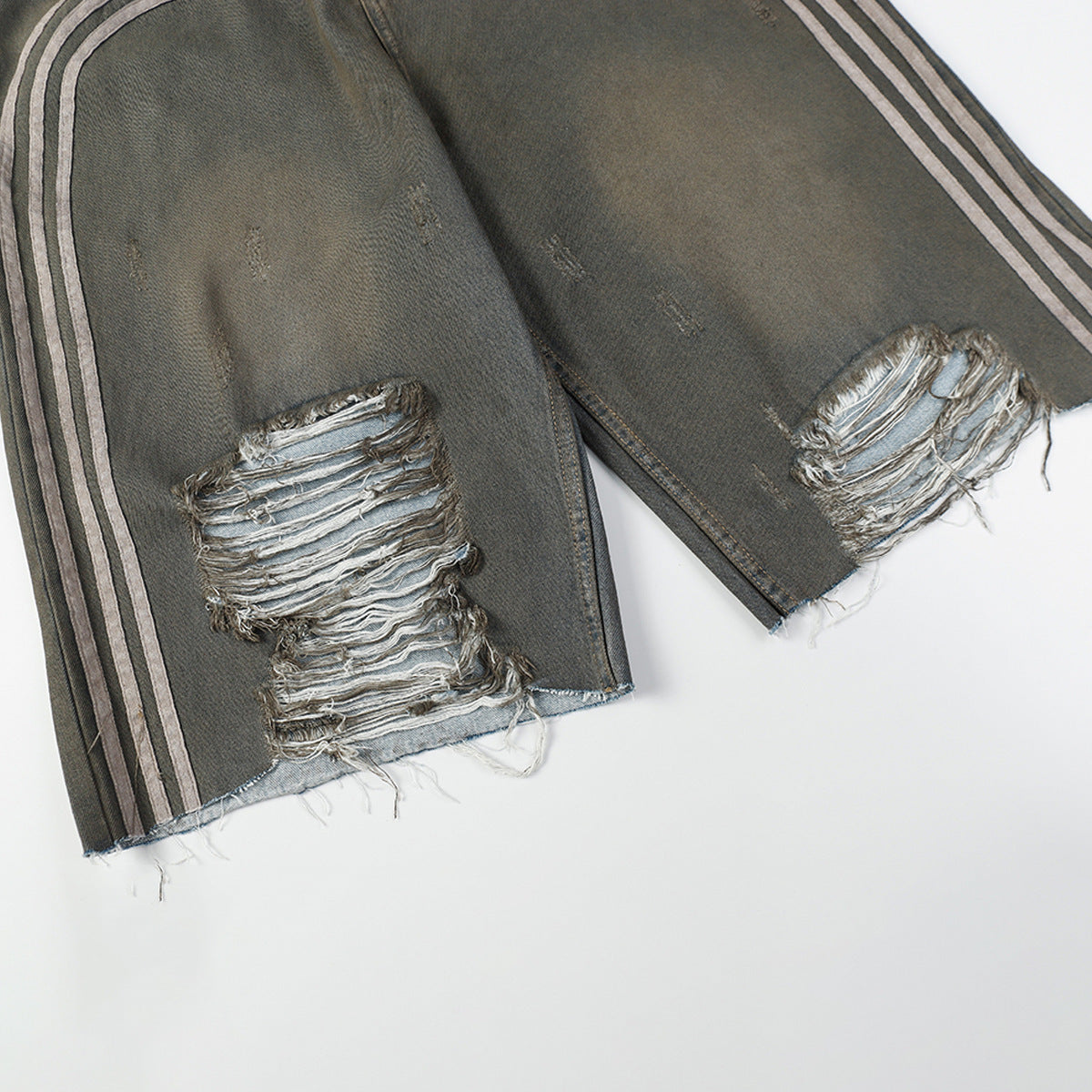 Retro Dirty Dyed Denim Shorts - Luxestreetwear™
