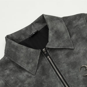 Distressed Biker Leather Jacket - Luxestreetwear™