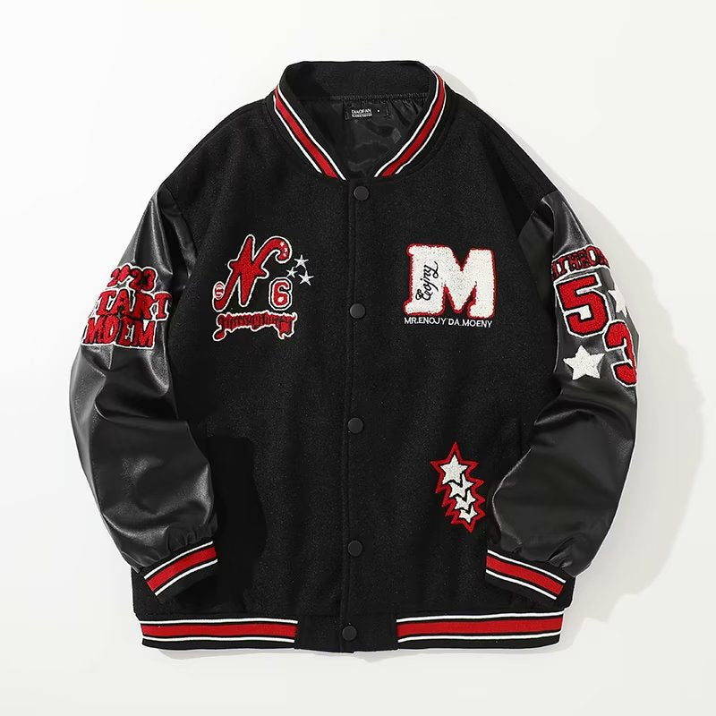 Stitching Color Blocking Baseball Uniform Coat - Luxestreetwear™