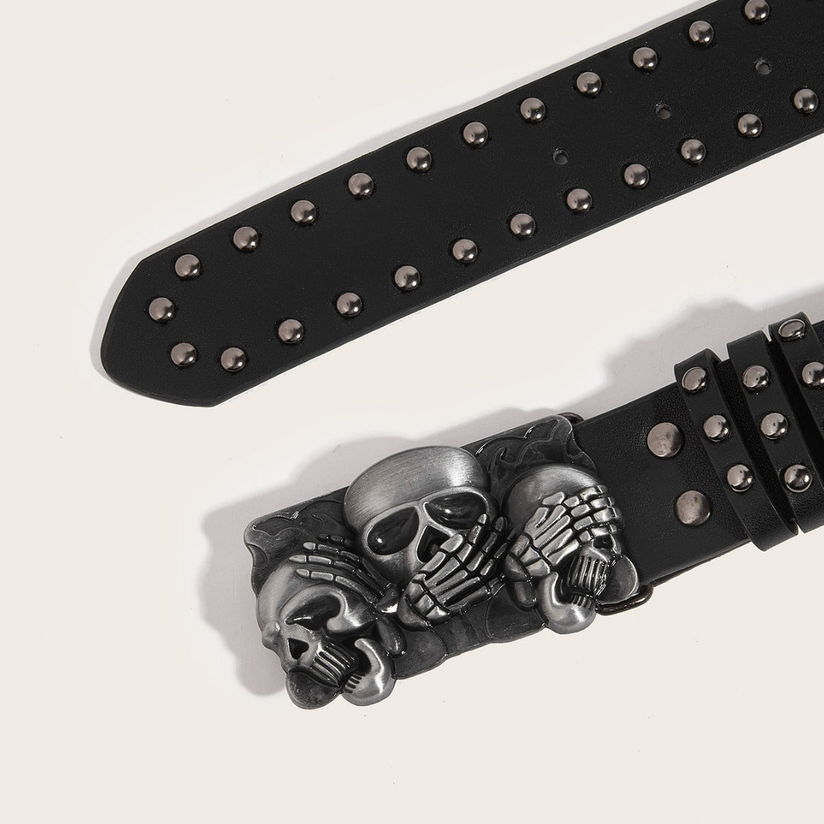 triple Skull Punk belt - Luxestreetwear™