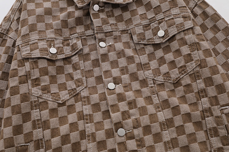 Checked Jean Jacket - Luxestreetwear™