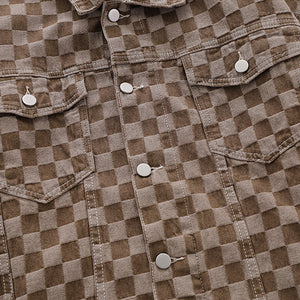Checked Jean Jacket - Luxestreetwear™