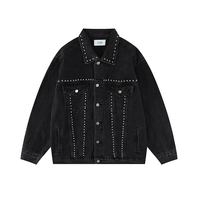 Beaded Black Denim Jean Jacket - Luxestreetwear™