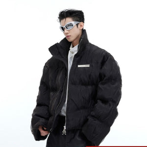 Niche Pleated Texture Thicken Cotton Clothes Coat Men - Luxestreetwear™