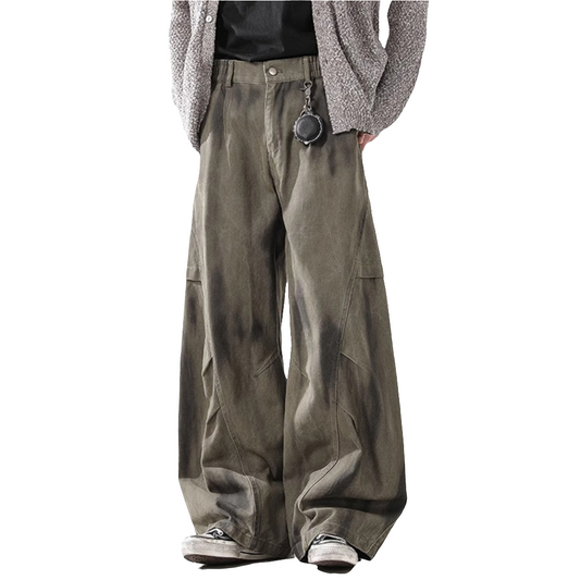 Pleated Dirty Dyed Cargo Baggy - Luxestreetwear™