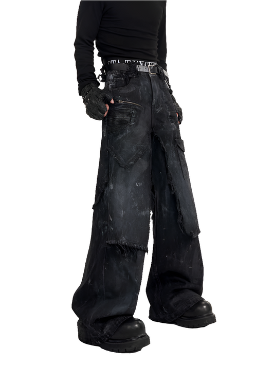 Black denim wide leg - Luxestreetwear™