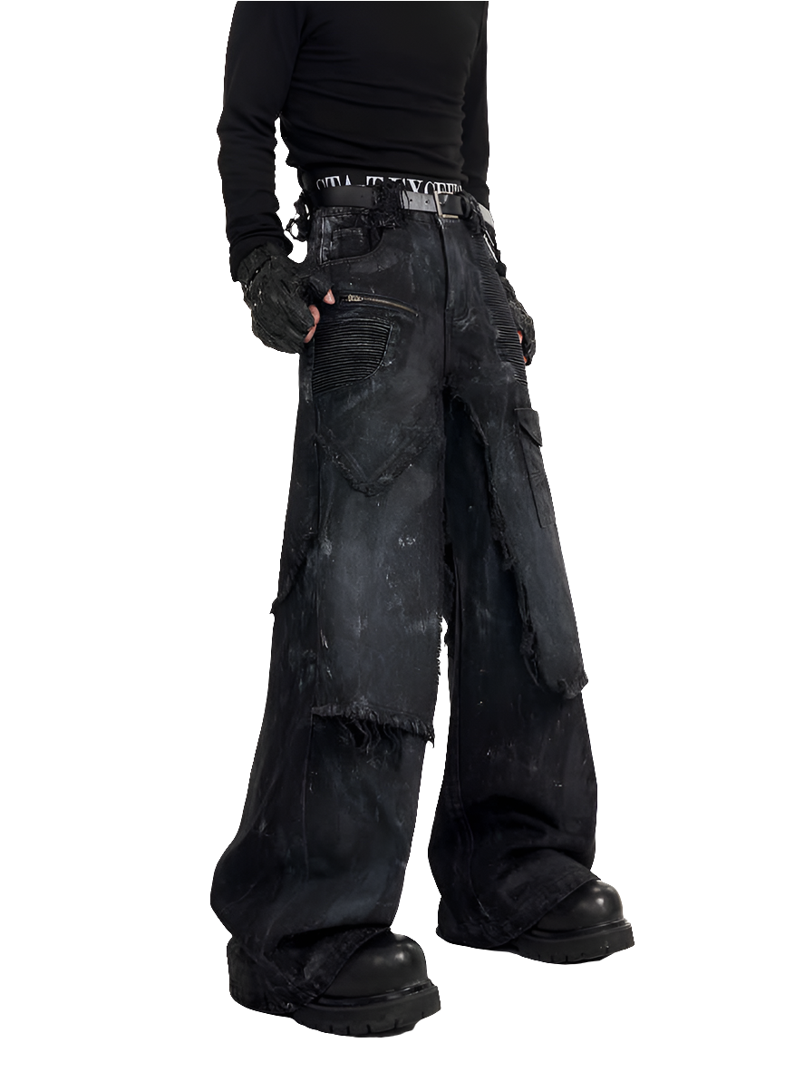 Black denim wide leg - Luxestreetwear™