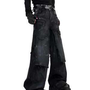 Black denim wide leg - Luxestreetwear™