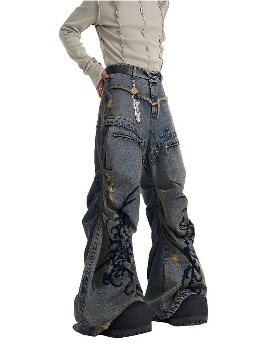 Retro Pleated wide leg - Luxestreetwear™