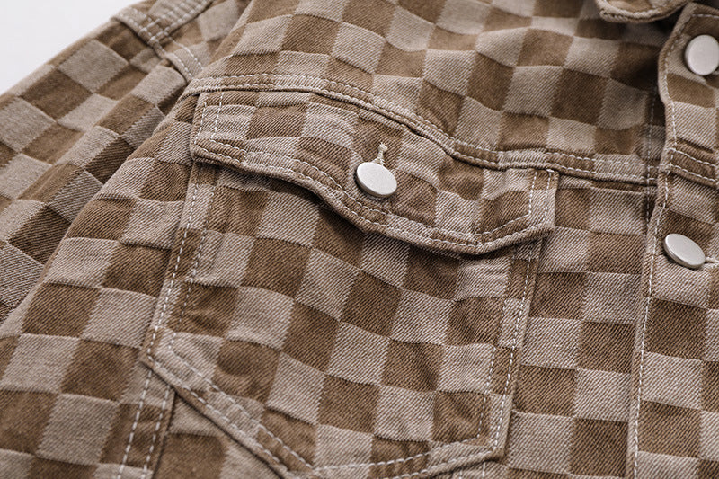 Checked Jean Jacket - Luxestreetwear™