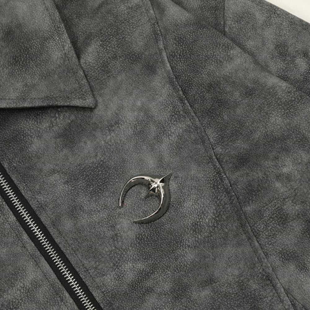 Distressed Biker Leather Jacket - Luxestreetwear™