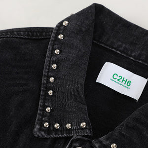 Beaded Black Denim Jean Jacket - Luxestreetwear™