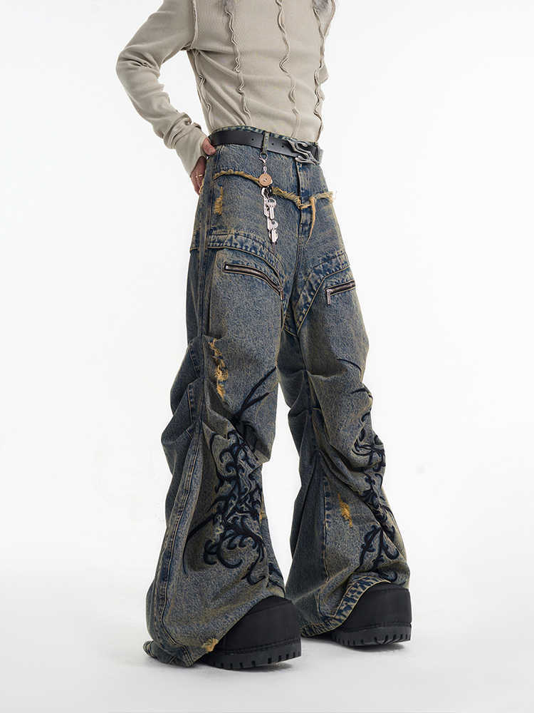 Retro Pleated wide leg - Luxestreetwear™
