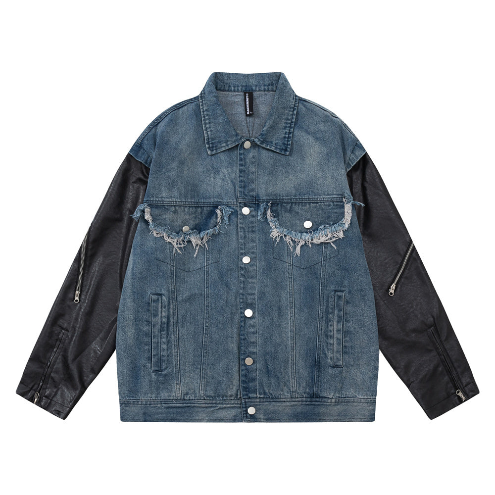 PU Denim Jean Jacket - Luxestreetwear™