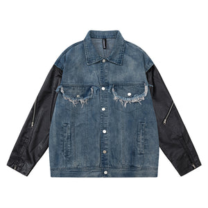 PU Denim Jean Jacket - Luxestreetwear™