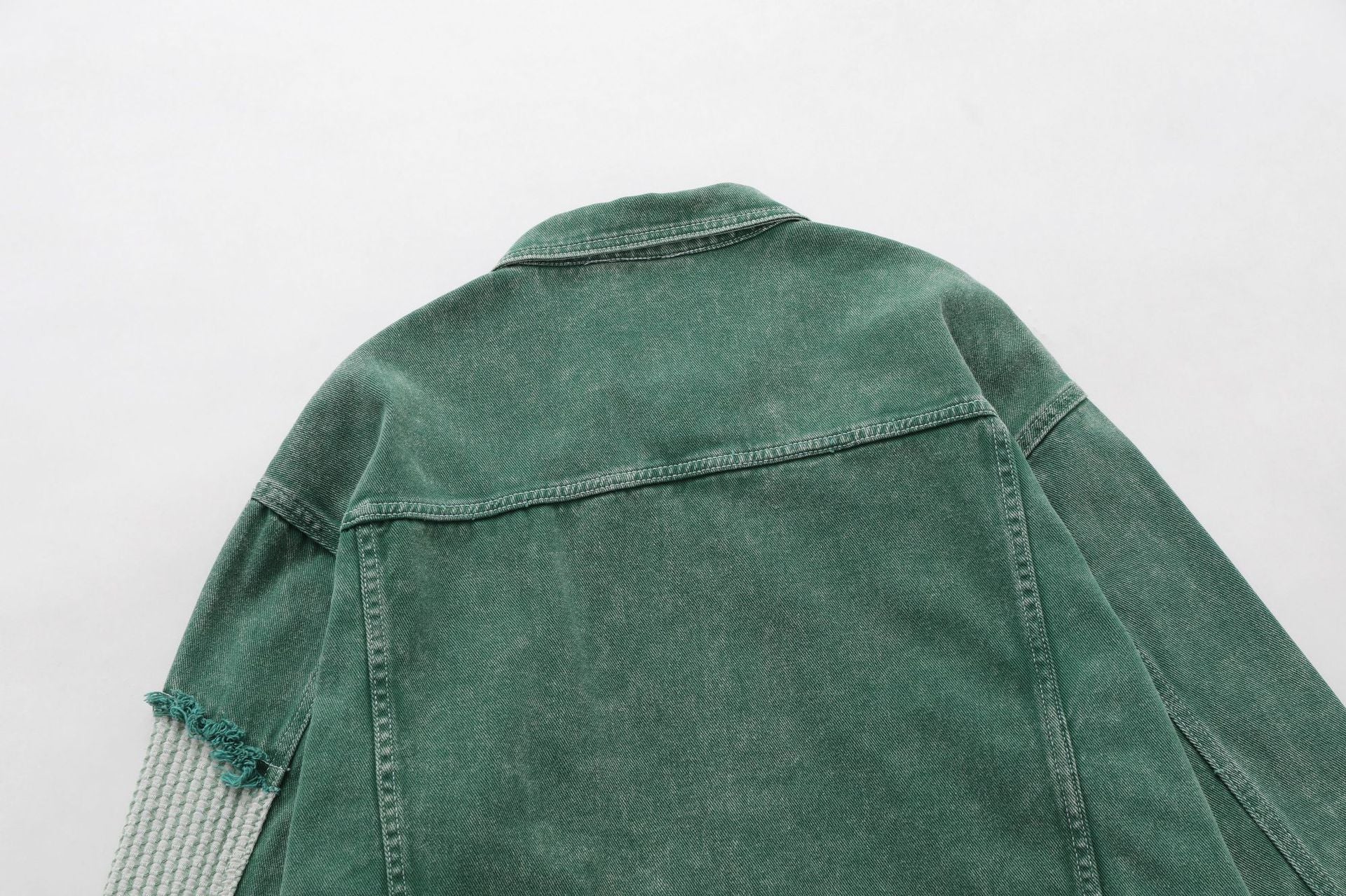 Green Draping Denim Jean Jacket - Luxestreetwear™