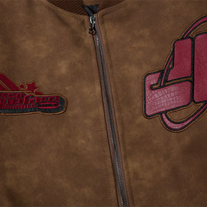 American Street Letters Embroidered PU Leather Jacket Men Fashion Brands Motorcycle Clothing - Luxestreetwear™